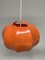 Lámpara colgante naranja de Ilka Plast, Germany, años 70, Imagen 4