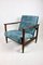 GFM-142 Lounge Chair in Blue Chameleon Velvet attributed to Edmund Homa, 1970s 4