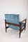 GFM-142 Lounge Chair in Blue Chameleon Velvet attributed to Edmund Homa, 1970s, Image 10