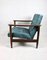GFM-142 Lounge Chair in Blue Chameleon Velvet attributed to Edmund Homa, 1970s 6