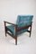 GFM-142 Lounge Chair in Blue Chameleon Velvet attributed to Edmund Homa, 1970s, Image 9