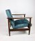 GFM-142 Lounge Chair in Blue Chameleon Velvet attributed to Edmund Homa, 1970s 8