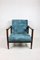 GFM-142 Lounge Chair in Blue Chameleon Velvet attributed to Edmund Homa, 1970s, Image 1