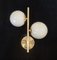 Round Art White Murano Glass & Brass Wall Light, 2000s 1