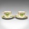 Antique English Victorian Ceramic Tea Cups & Saucers, Set of 8 1