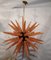 Lámpara de araña italiana Mid-Century de cristal de Murano naranja, década de 2000, Imagen 7