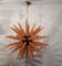 Lámpara de araña italiana Mid-Century de cristal de Murano naranja, década de 2000, Imagen 1