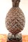 Vintage Brown Pineapple Ceramic Table Lamp, 1970s 4