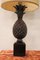 Vintage Brown Pineapple Ceramic Table Lamp, 1970s 7