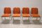 Dining Chairs in Chromed Metal and Orange Velvet, 1970s, Set of 4 11