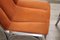 Sedie da pranzo in metallo cromato e velluto arancione, anni '70, set di 4, Immagine 7
