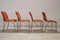 Dining Chairs in Chromed Metal and Orange Velvet, 1970s, Set of 4 6