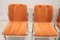 Dining Chairs in Chromed Metal and Orange Velvet, 1970s, Set of 4 9