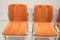 Esszimmerstühle aus verchromtem Metall & orangefarbenem Samt, 1970er, 4er Set 9