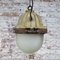 Vintage French Industrial Brown Cast Iron Pendant Lamp by Mapelec Amiens 6
