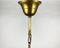 Lámpara colgante de vidrio amarillo con detalles de latón, años 60, Imagen 7