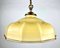 Lámpara colgante de vidrio amarillo con detalles de latón, años 60, Imagen 4