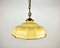 Lámpara colgante de vidrio amarillo con detalles de latón, años 60, Imagen 2