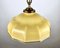 Yellow Glass Pendant Lamp with Brass Fixing, France, 1960s 3