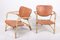 Mid-Century Lounge Chairs in Bamboo and Leather, Denmark, 1950s, Set of 2 1