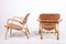 Mid-Century Lounge Chairs in Bamboo and Leather, Denmark, 1950s, Set of 2 2