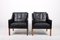 Mid-Century Danish Lounge Chairs in Patinated Leather by Børge Mogensen from Fredericia, Set of 2 1
