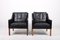 Mid-Century Danish Lounge Chairs in Patinated Leather by Børge Mogensen from Fredericia, Set of 2, Image 1