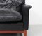 Danish Lounge Chair in Black Leather with Teak, 1960s 8