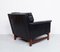 Dänischer Sessel aus Schwarzem Leder mit Teak, 1960er 4