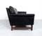 Danish Three Seater Sofa in Black Leather and Teak, 1960s 3