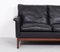 Danish Three Seater Sofa in Black Leather and Teak, 1960s, Image 7