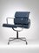 EA208 Soft Pad Management Chair in Ink Blue Leather by Charles & Ray Eames for Vitra, 1980s 1