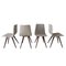 Mid-Century White and Grey Dining Chairs, 1950s, Set of 4 1