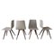 Mid-Century White and Grey Dining Chairs, 1950s, Set of 4, Image 1