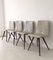 Mid-Century White and Grey Dining Chairs, 1950s, Set of 4, Image 5