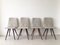 Mid-Century White and Grey Dining Chairs, 1950s, Set of 4 2
