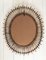 Mid-Century Spanish Modern Oval Rattan Sunburst Mirror, 1960s 5