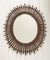 Mid-Century Spanish Modern Oval Rattan Sunburst Mirror, 1960s 4