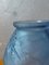 Große blaue Vase aus geformtem Glas, 1930er 3