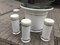 Art Deco Halbrunde Bar & Hocker, Frankreich, 1950er, 5er Set 5