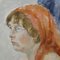 Mujer con bufanda, años 80, óleo sobre lienzo, Imagen 4