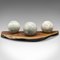 Vintage Italian Marble & Cedar Decorative Sphere Display, 1950s, Image 1