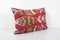 Red Silk and Velvet Fish Ikat Cushion Cover, 2010s 3