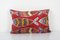 Red Silk and Velvet Fish Ikat Cushion Cover, 2010s 1