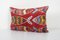 Red Silk and Velvet Fish Ikat Cushion Cover, 2010s 2