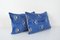 Blue Silk and Velvet Ikat Cushion Covers, Set of 2, Image 2