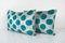 Housses de Coussin Ikat en Velours Turquoise, Set de 2 2