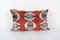 Red Silk and Velvet Ikat Cushion Cover, 2010s, Image 1