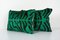 Handmade Green Velvet and Silk Tiger Ikat Cushion Covers, 2010s, Set of 2 2