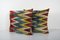 Square Silk Velvet Ikat Cushion Covers, 2010s, Set of 2 3